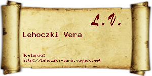 Lehoczki Vera névjegykártya